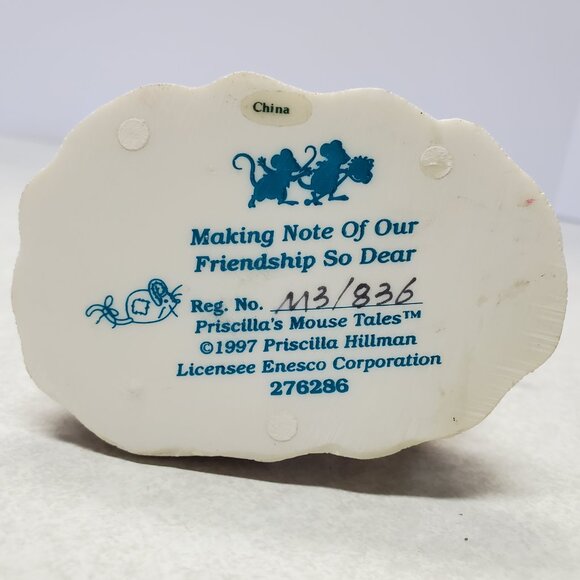 Priscilla's Mouse Tales Making Note of Our Friendship, So Dear Figurine - Picture 9 of 10